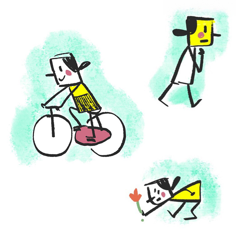 Yellow Doodle Lady